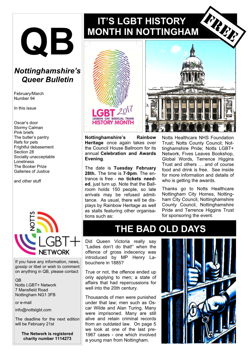 It's Lgbt History Month in Nottingham Free the Bad