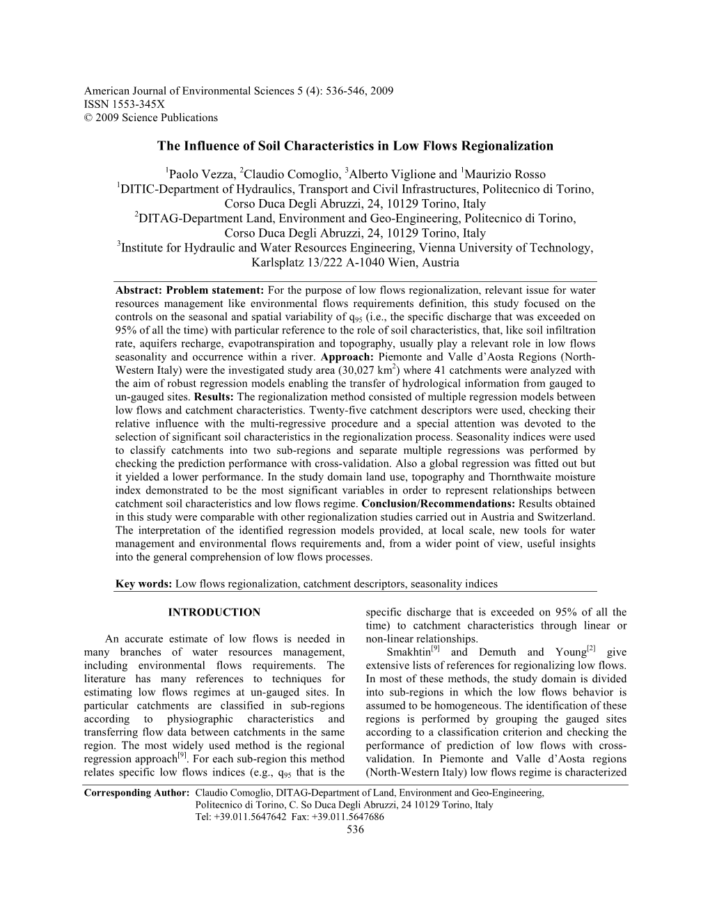 The Influence of Soil Characteristics in Low Flows Regionalization