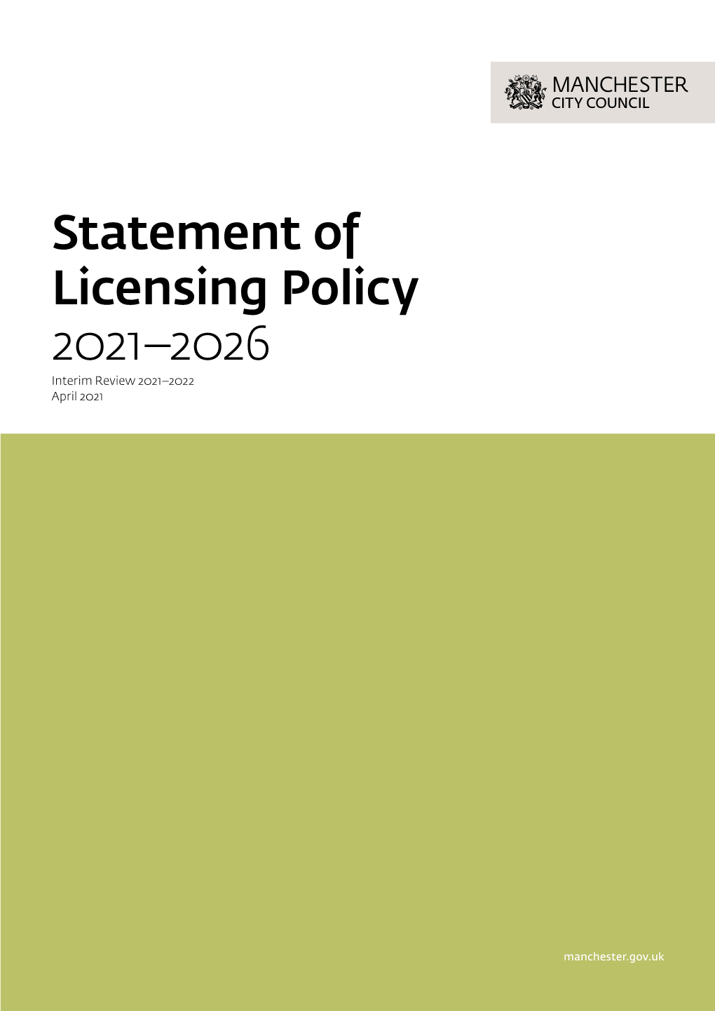 Statement of Licensing Policy 2021–2026 Interum Review 2021–2022