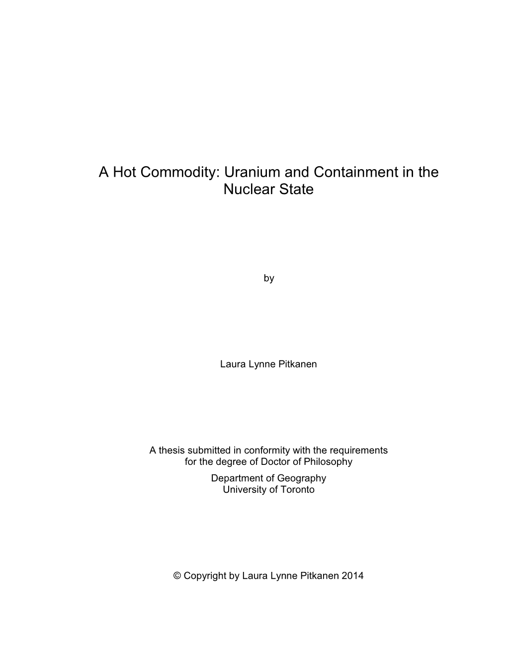 Uranium and Containment in the Nuclear State