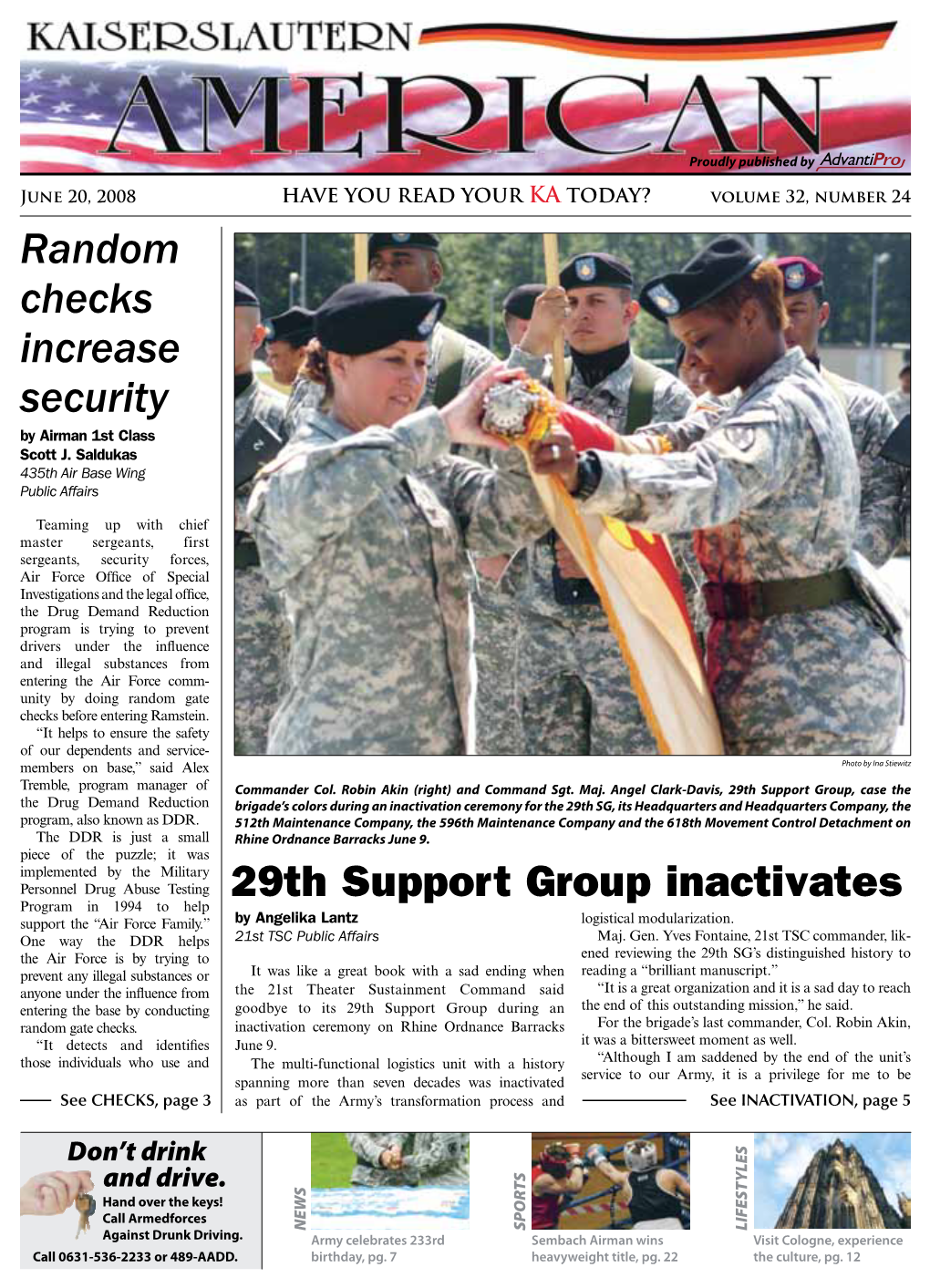 Random Checks Increase Security 29Th Support Group Inactivates