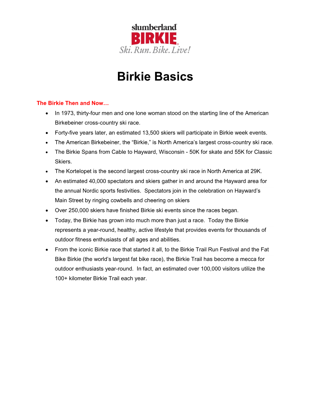Birkie Basics