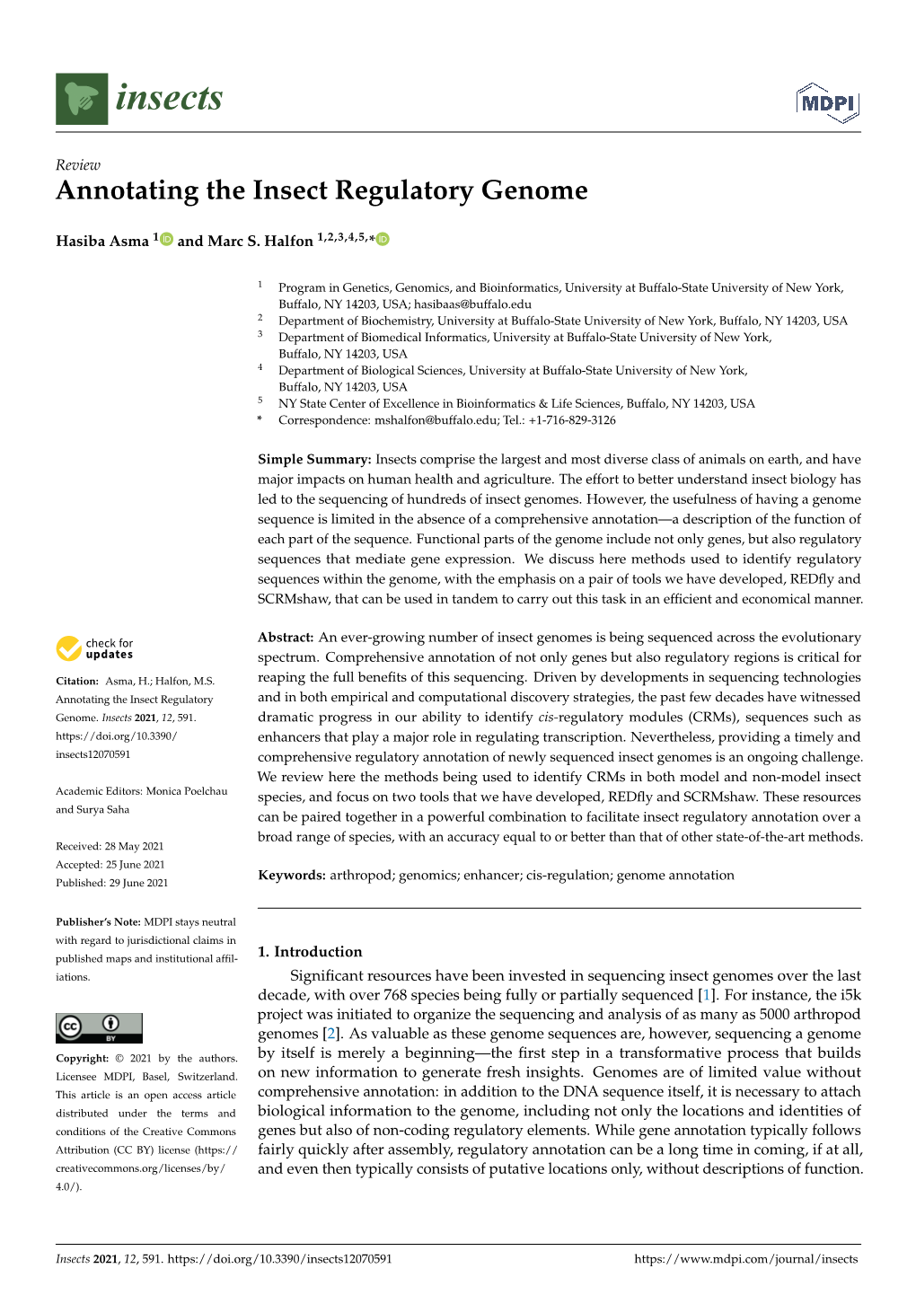 Annotating the Insect Regulatory Genome