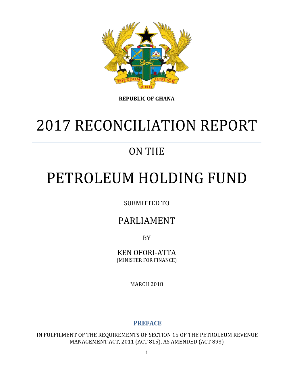 2017 Reconciliation Report