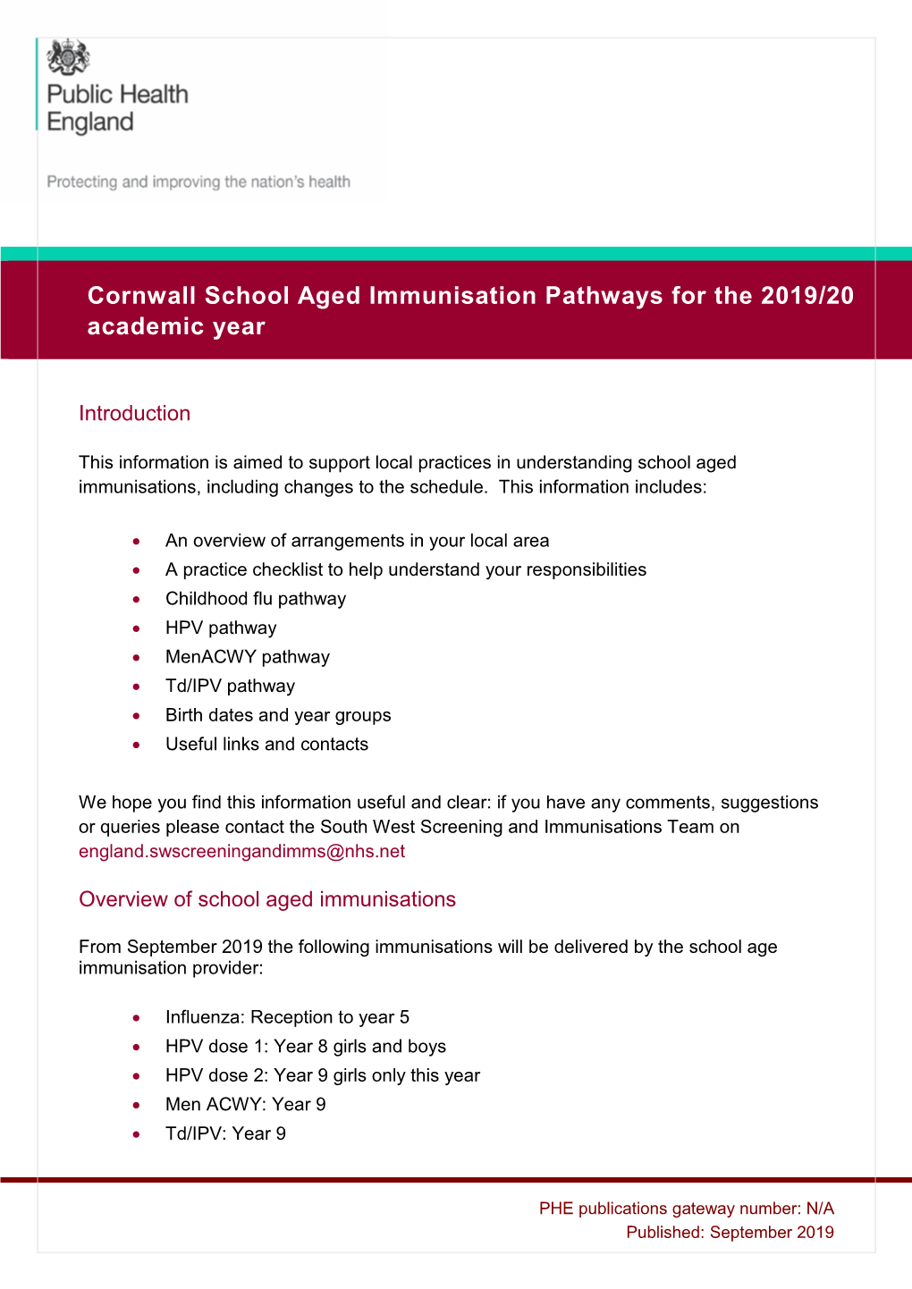 Cornwall 2019 School Imms Pathways with Clinics