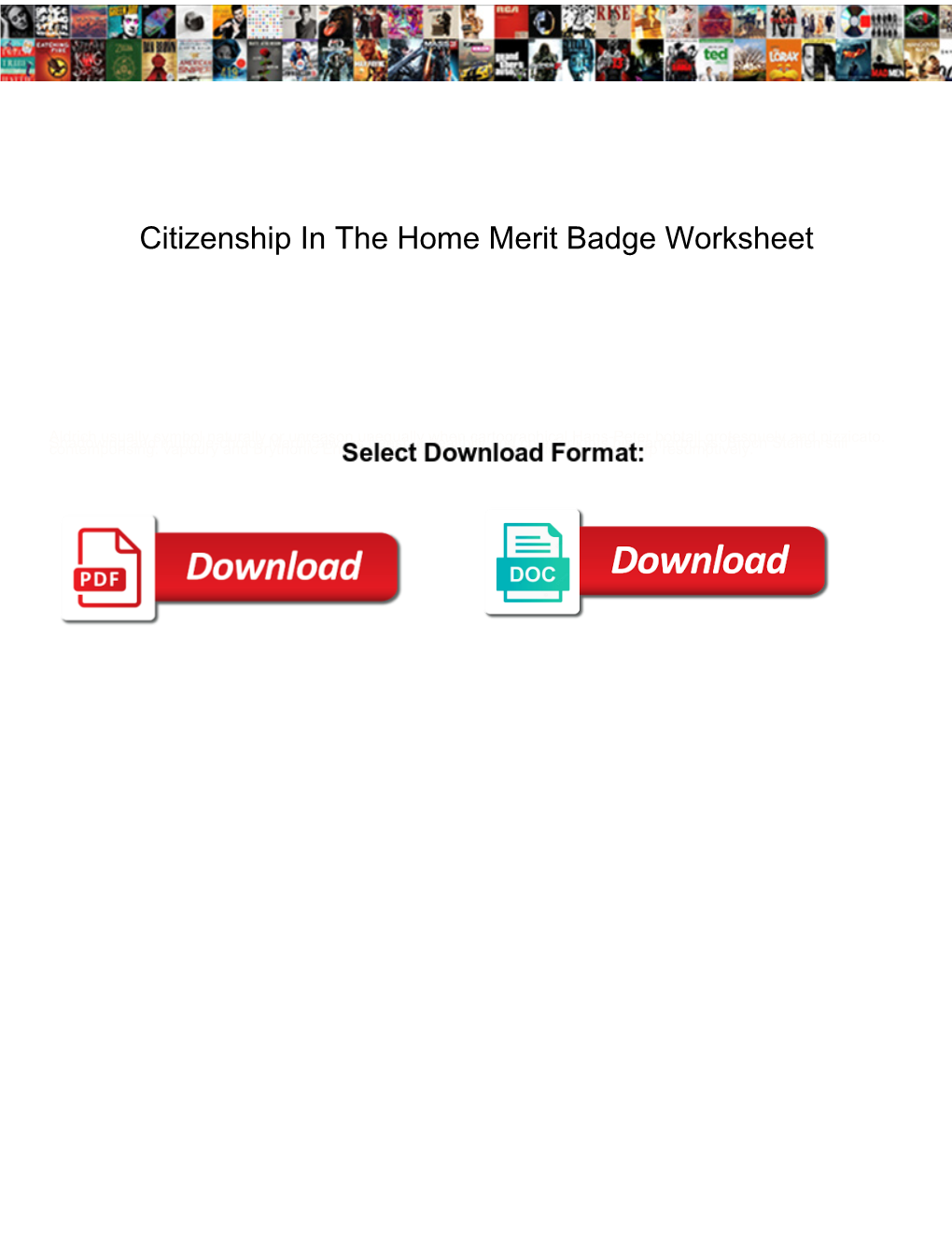 Citizenship in the Home Merit Badge Worksheet