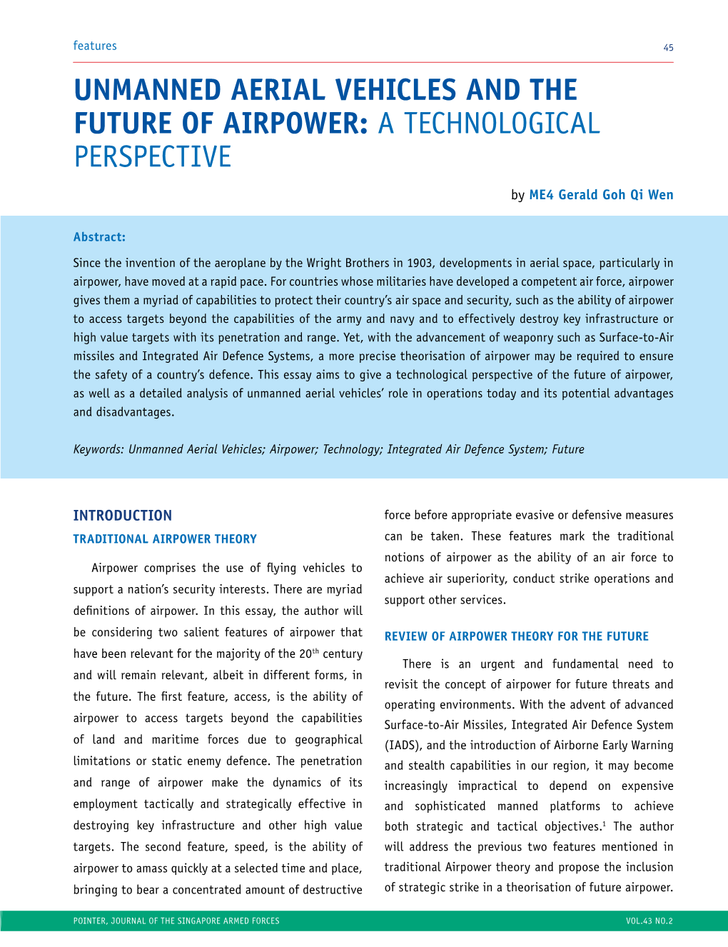 Unmanned Aerial Vehicles and the Future of Airpower: a Technological Perspective