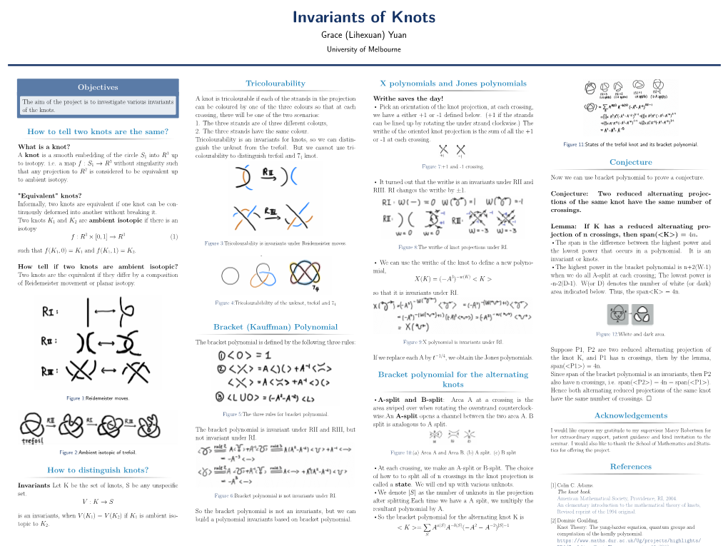 "Invariants of Knots" (PDF 640.7