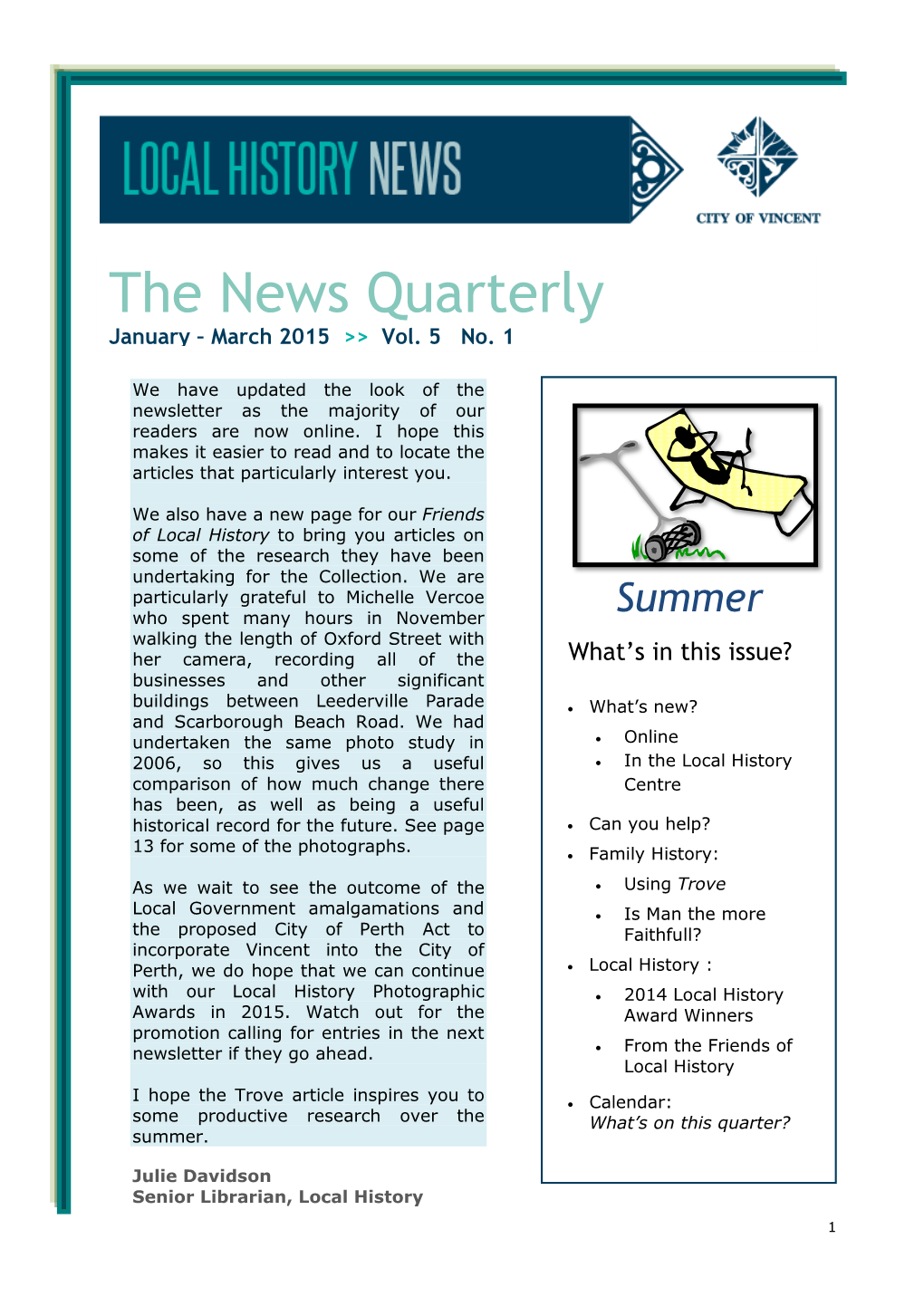 The News Quarterly January – March 2015 >> Vol