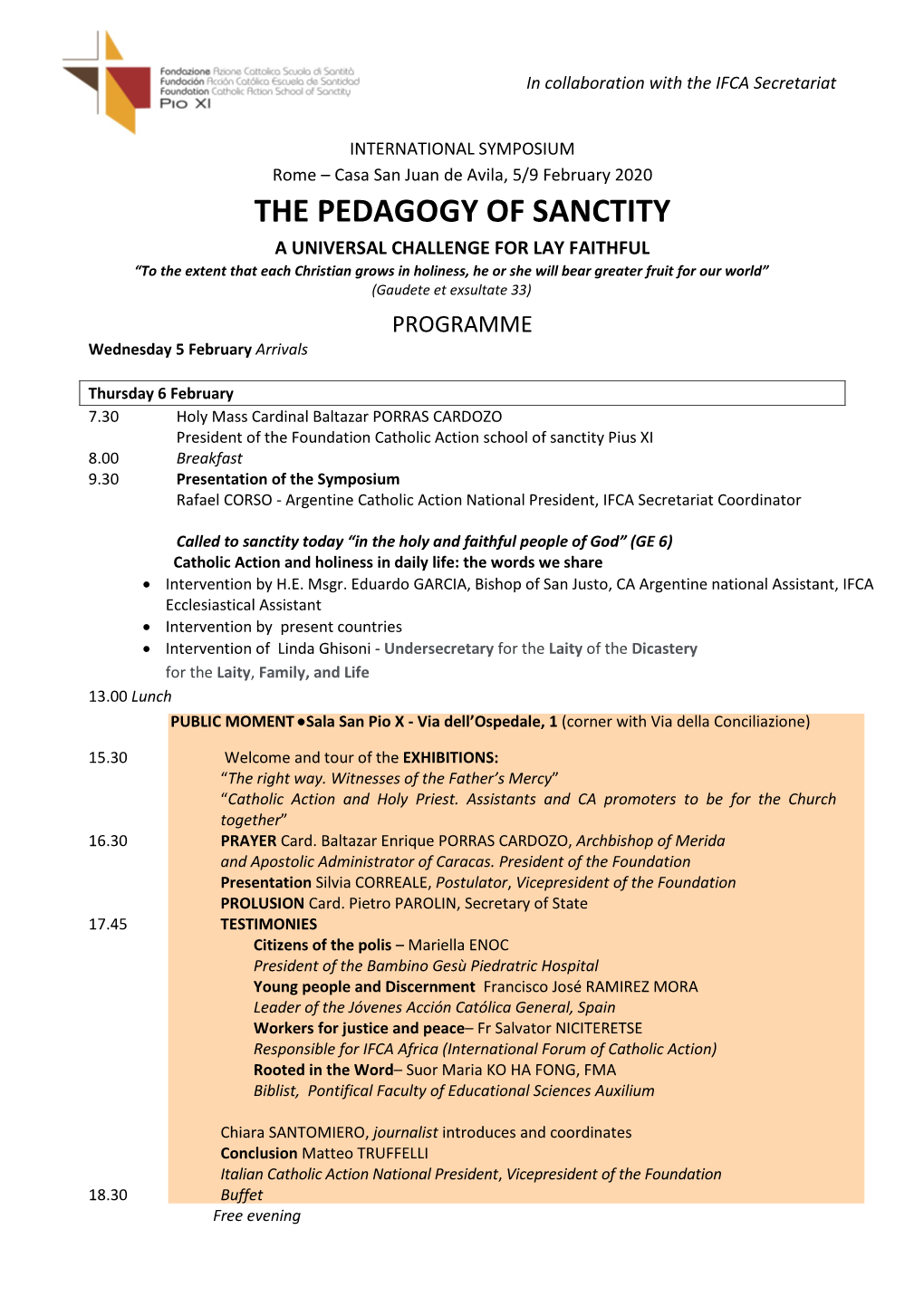 The Pedagogy of Sanctity