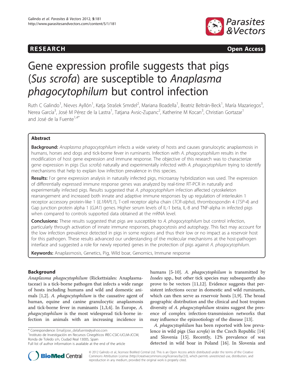 Gene Expression Profile Suggests That Pigs (Sus Scrofa