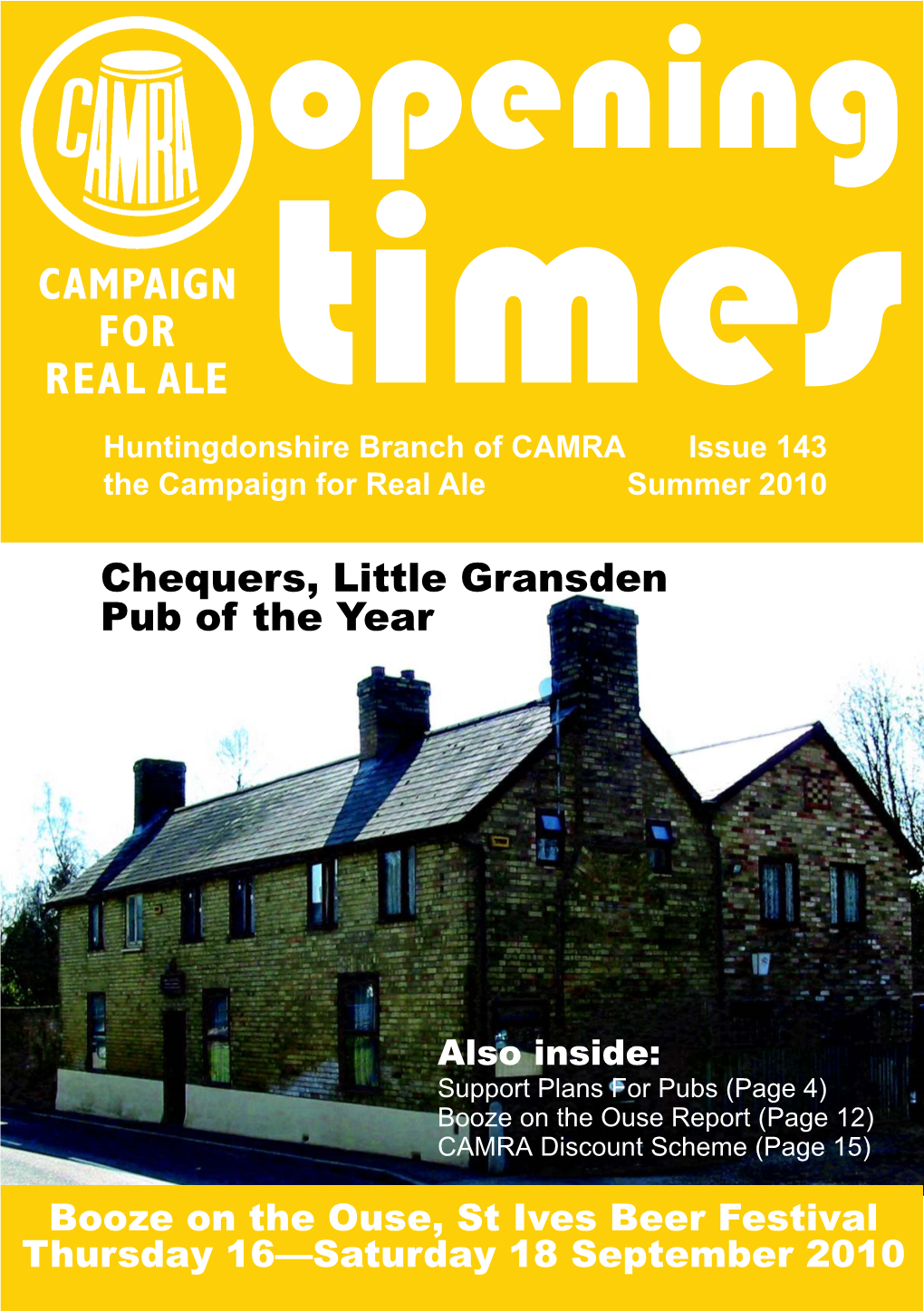 Chequers, Little Gransden Pub of the Year