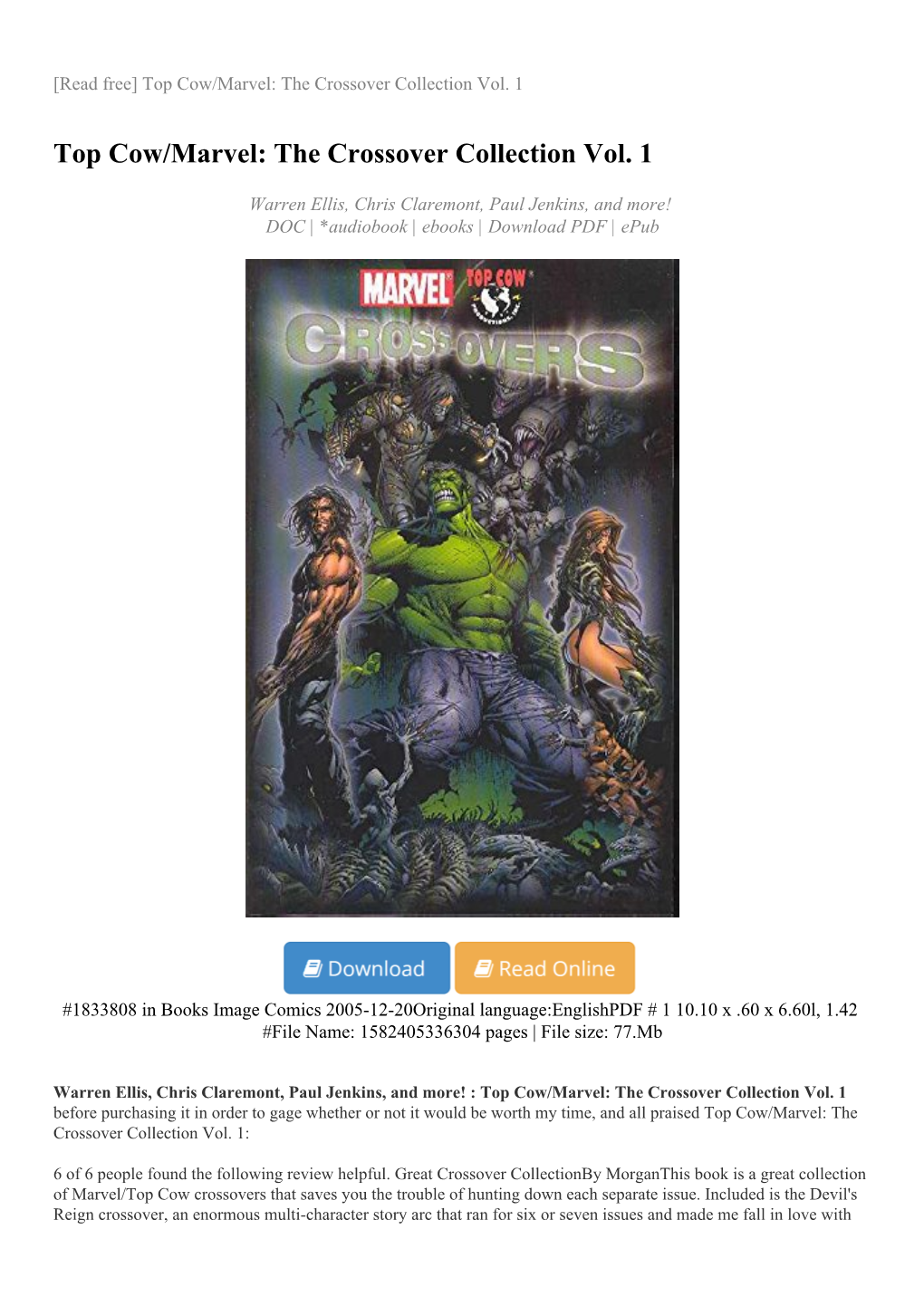 Top Cow/Marvel: the Crossover Collection Vol. 1