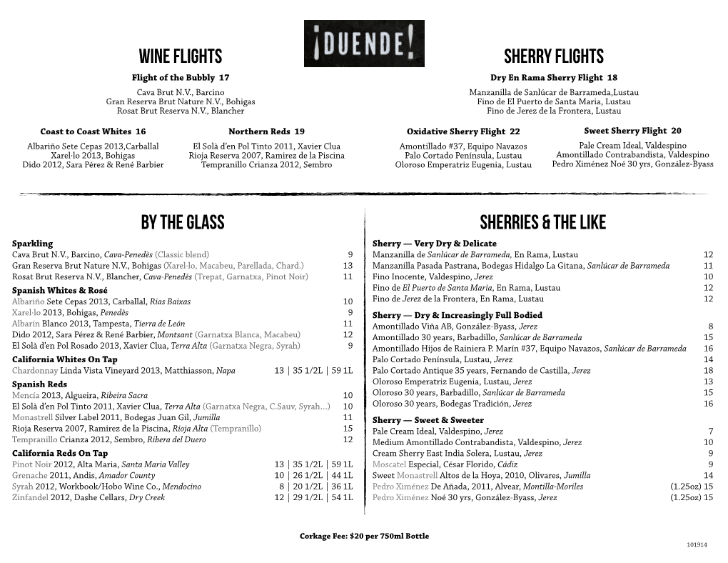 Wine Flights Sherry Flights Sherries & the Like by the Glass