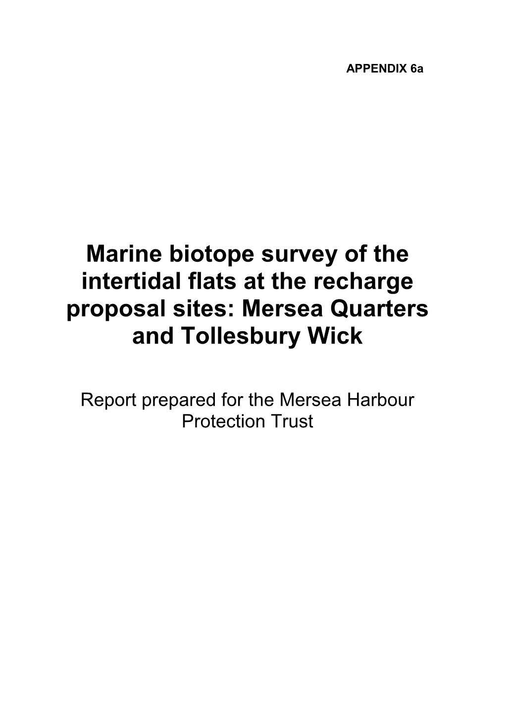 Marine Biotope Survey Report