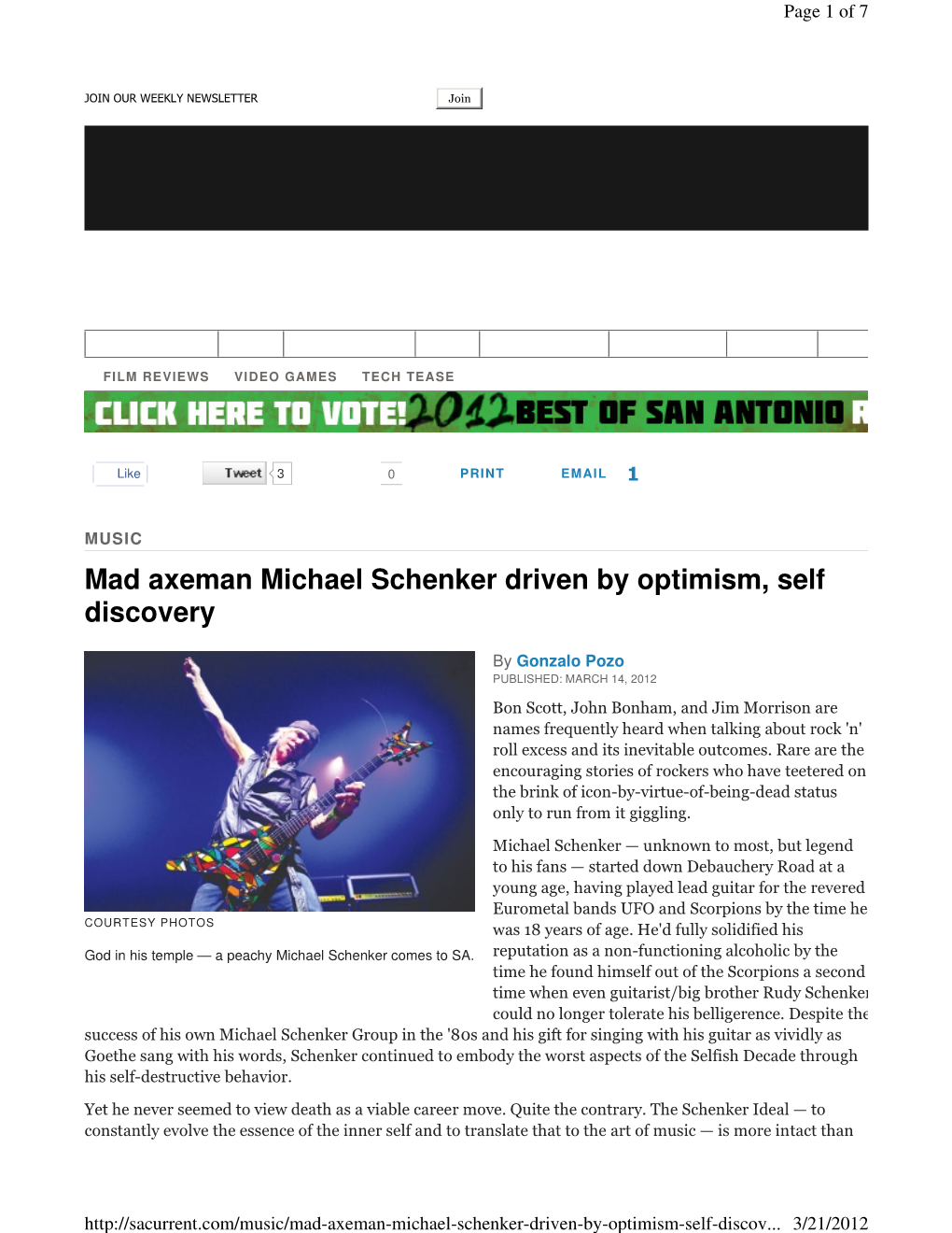 Mad Axeman Michael Schenker Driven by Optimism, Self Discovery