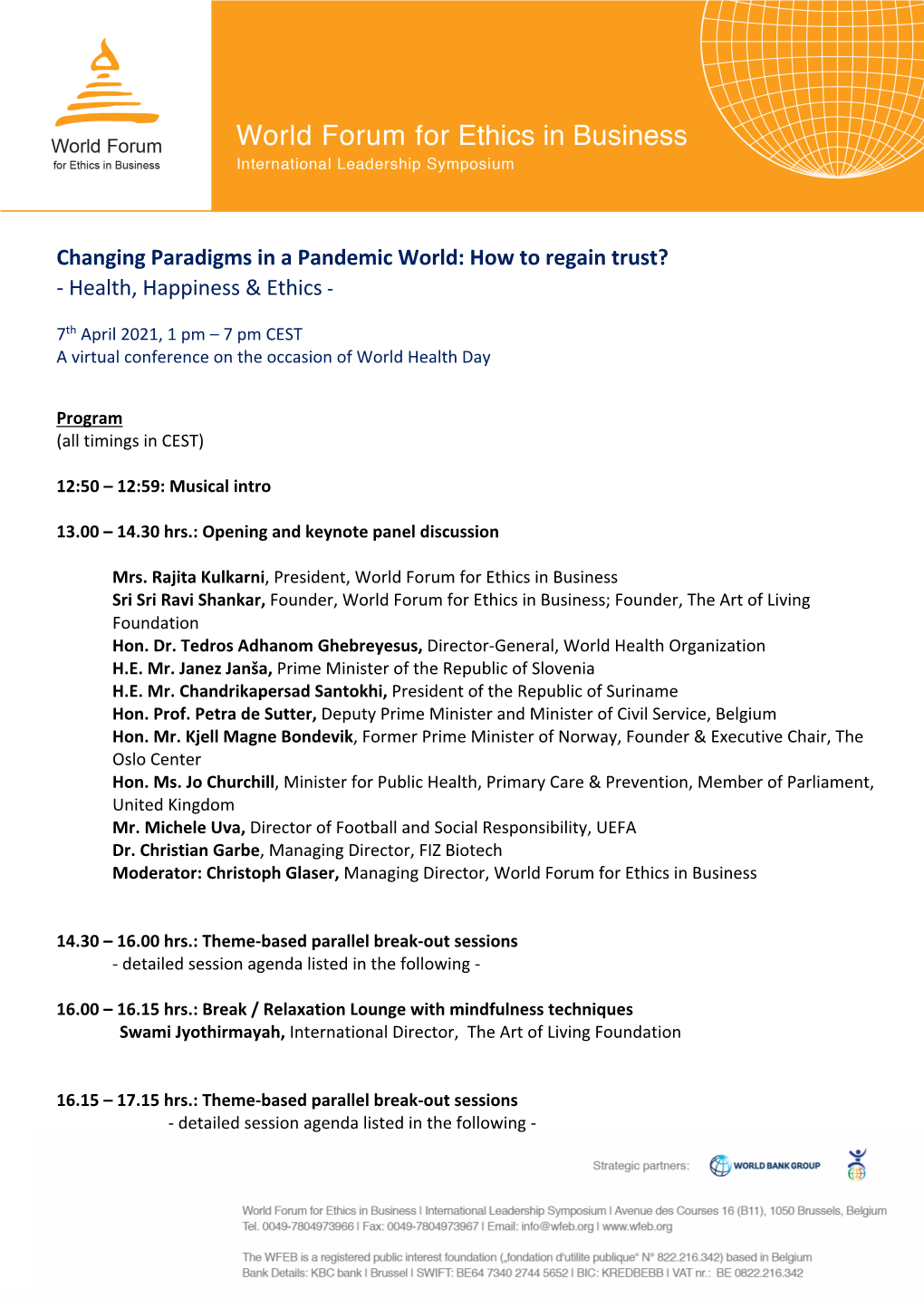 Program Changing Paradigms in a Pandemic World (Status0504