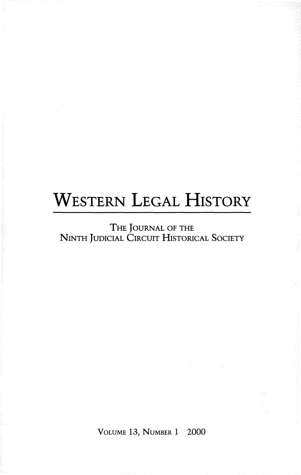 Western Legal History