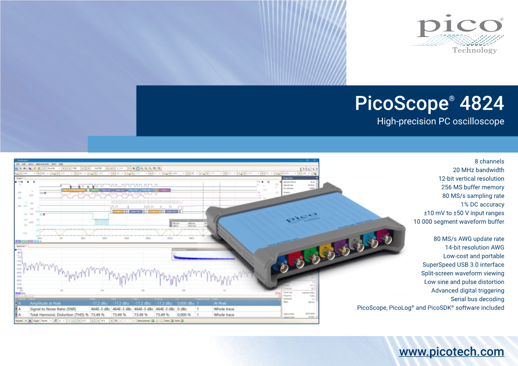 Picoscope 4824 Oscilloscope Data Sheet