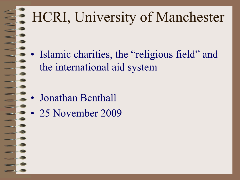 HCRI, University of Manchester