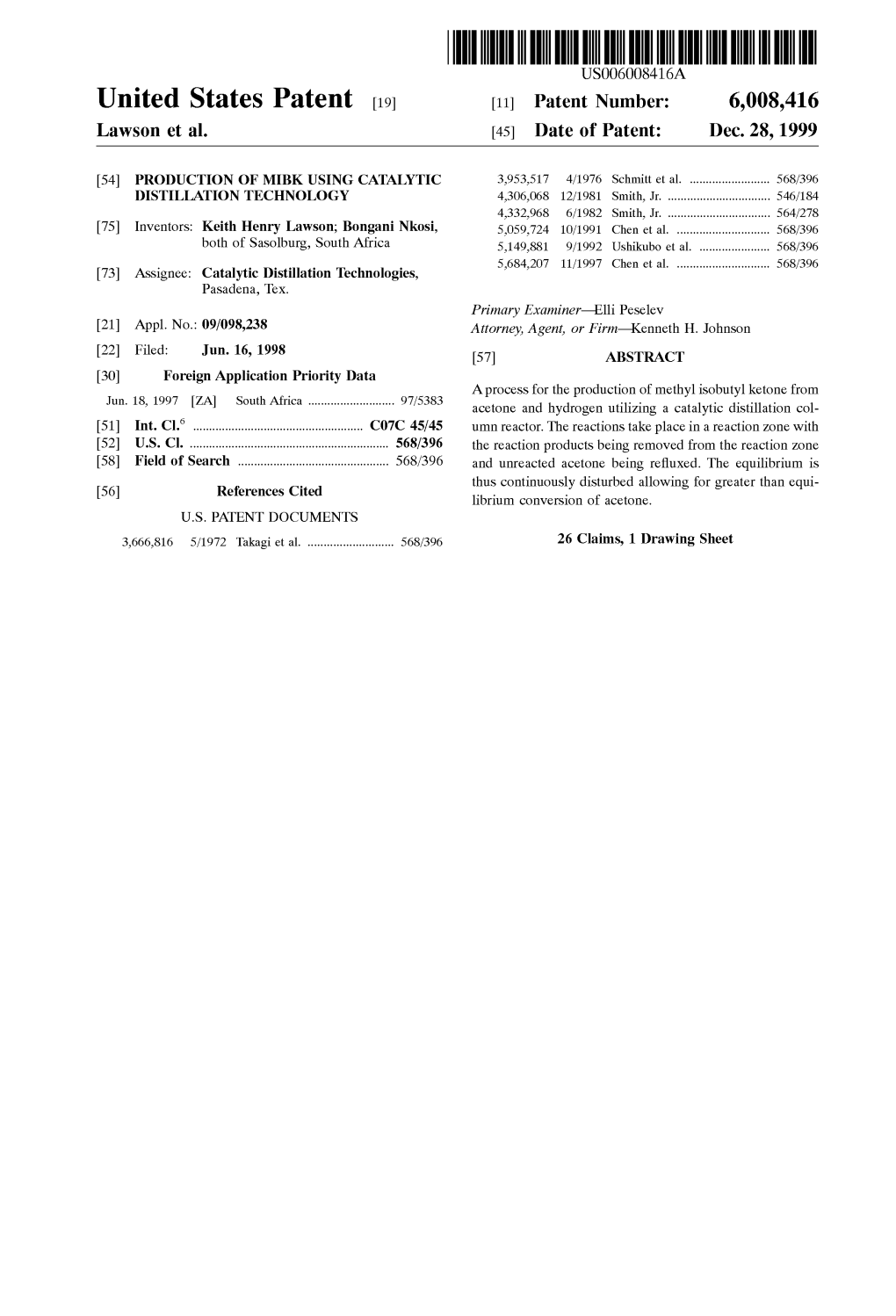 (19) 11 Patent Number: 6008416