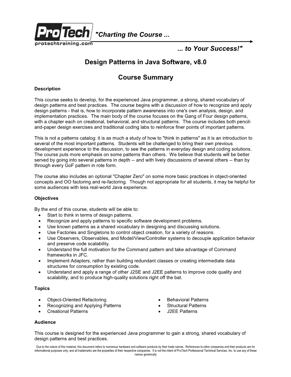 Design Patterns in Java Software, Version
