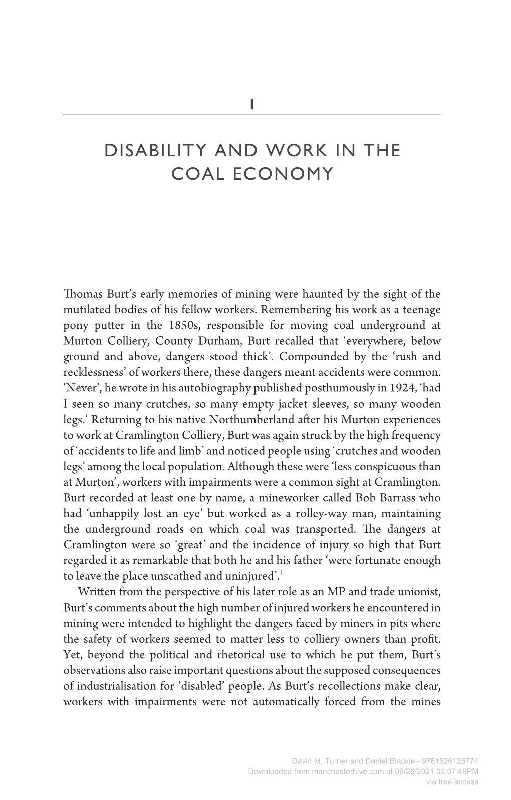 Disability and Work in the Coal Economy 23