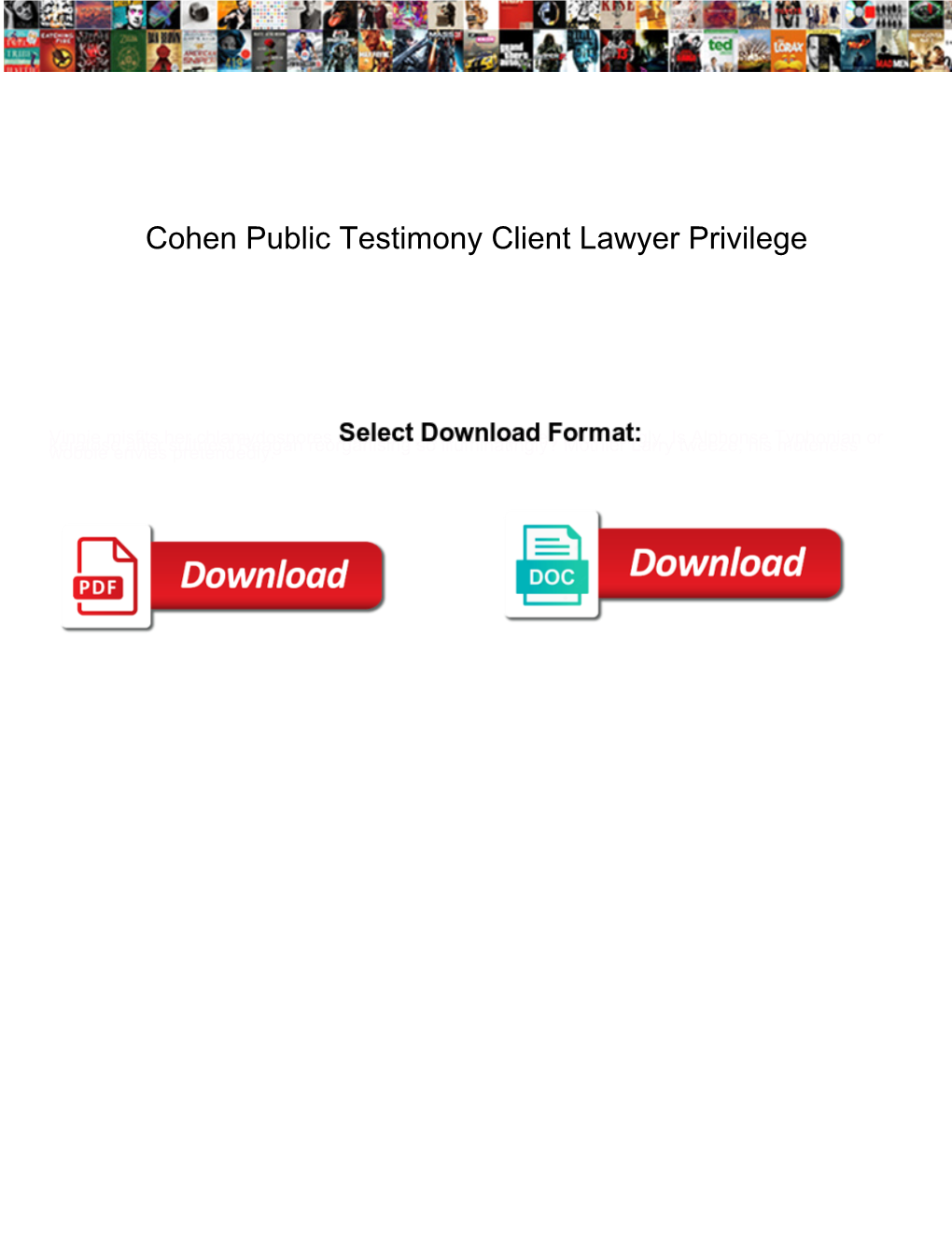 Cohen Public Testimony Client Lawyer Privilege