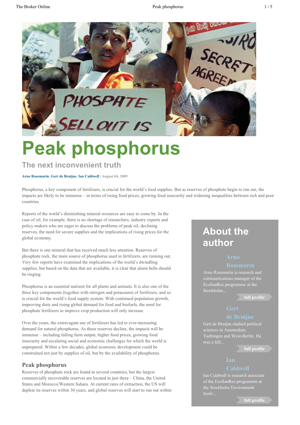 Peak Phosphorus 1 / 5