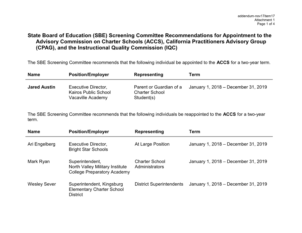 November 2017 Agenda Item 17 Addendum Attachment 1 - Meeting Agendas (CA State Board Of