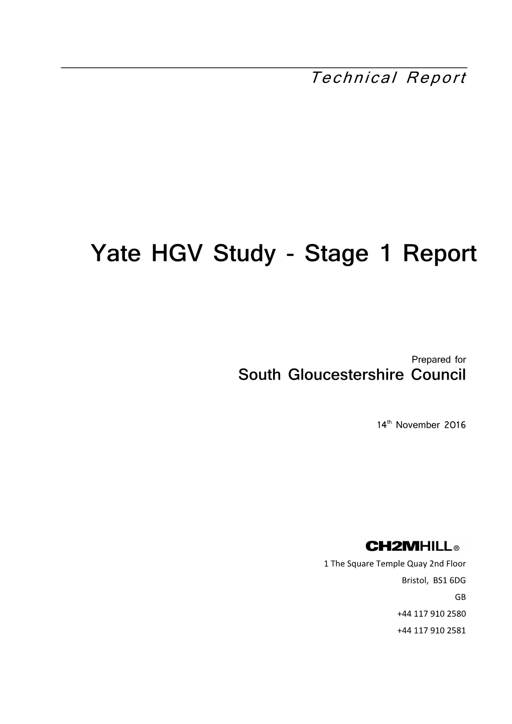 Yate HGV Study - Stage 1 Report