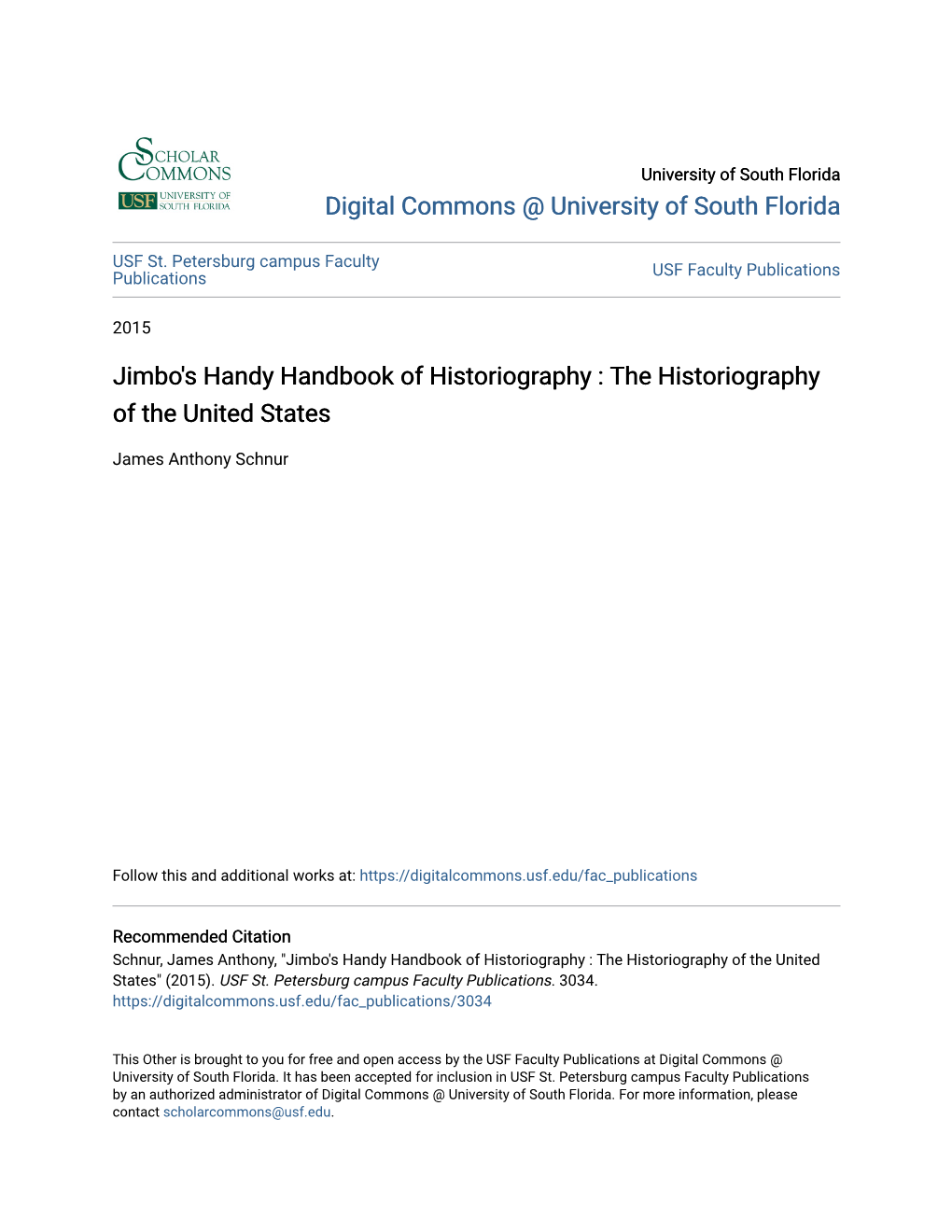 Jimbo's Handy Handbook of Historiography : the Historiography of the United States