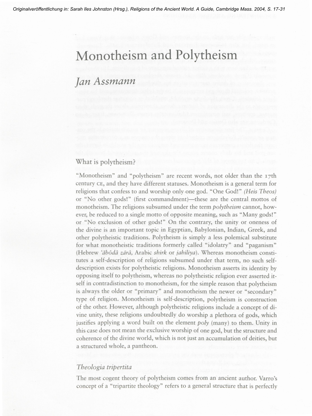 Monotheism and Polytheism