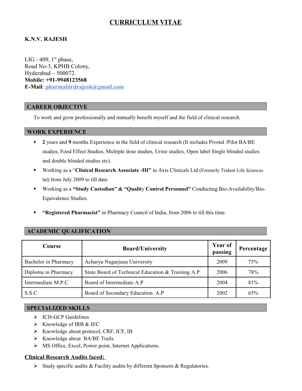 Curriculum Vitae s506