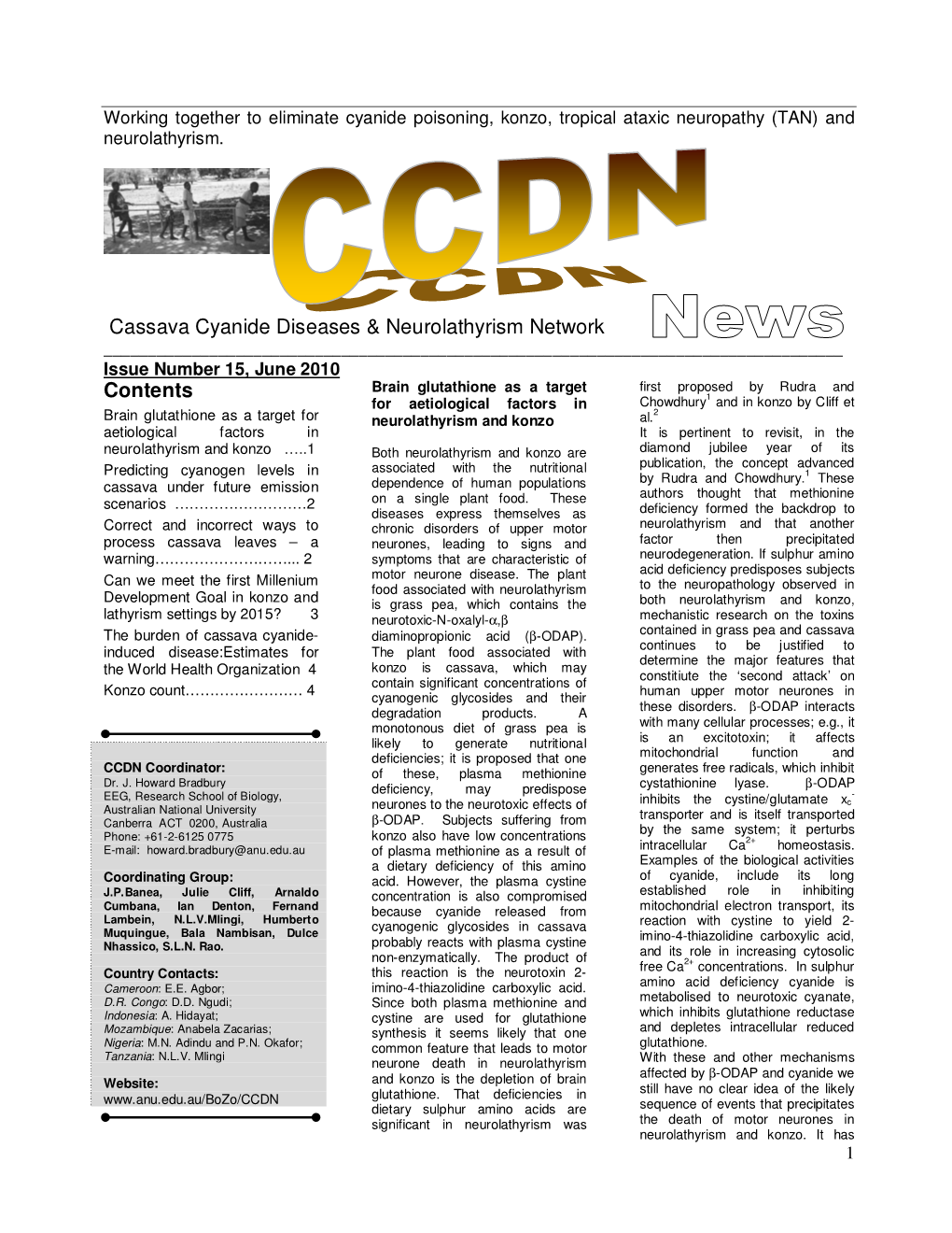 Cassava Cyanide Diseases & Neurolathyrism Network