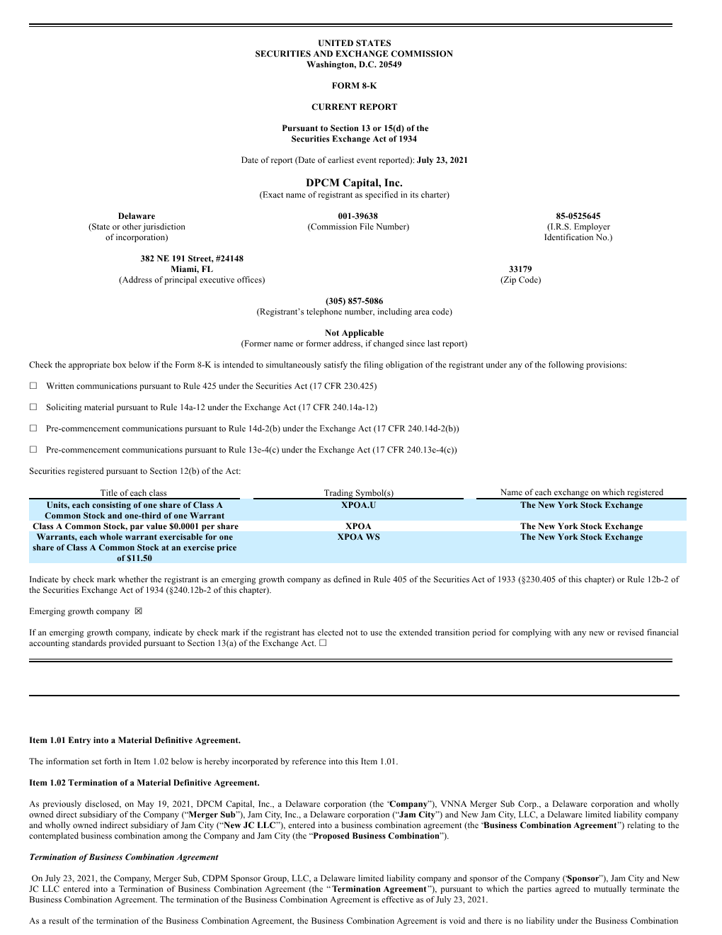 DPCM Capital, Inc. (Exact Name of Registrant As Specified in Its Charter)