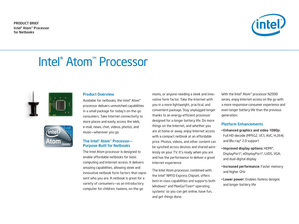 Intel(R) Atom(TM) Processor for Netbooks