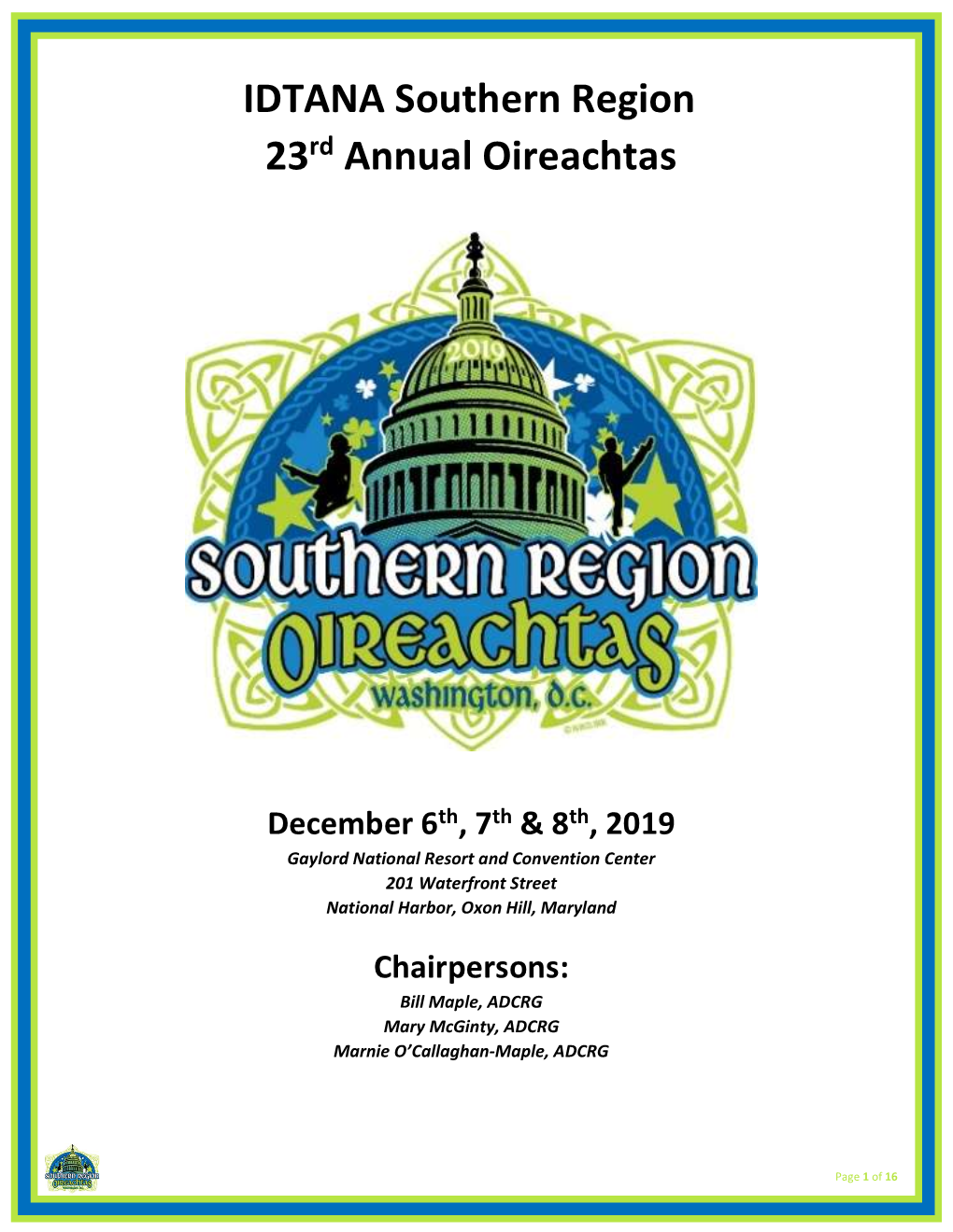 IDTANA Southern Region 23Rd Annual Oireachtas