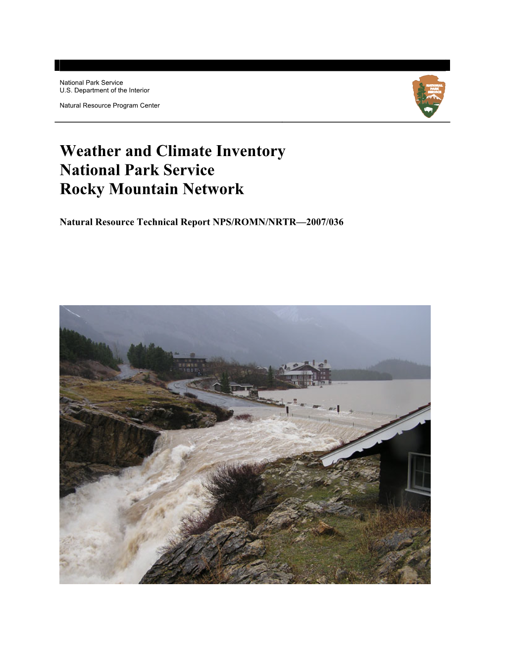 Weather and Climate Inventory National Park Service Rocky Mountain Network