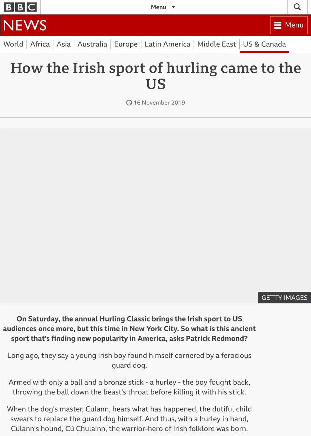 How the Irish Sport of Hurling Came to the US