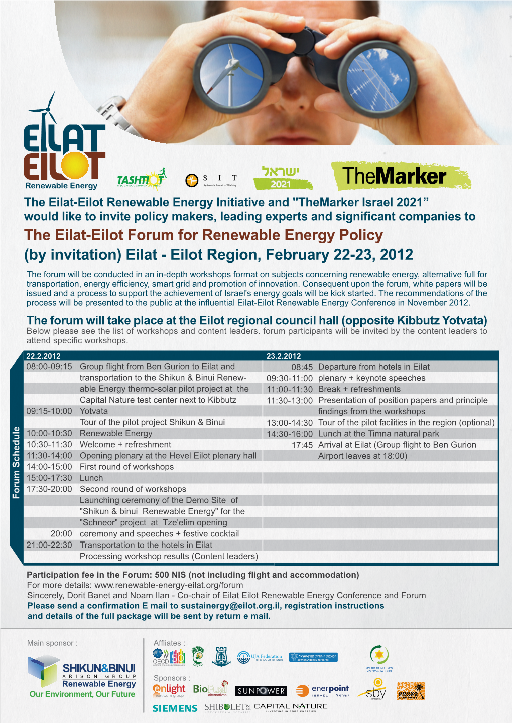 The Eilat-Eilot Forum for Renewable Energy Policy