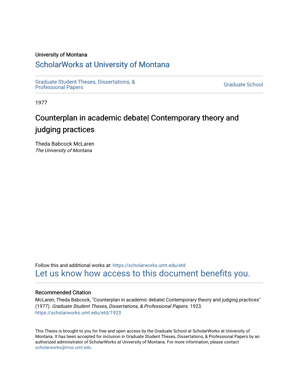 Counterplan in Academic Debate| Contemporary Theory and Judging Practices