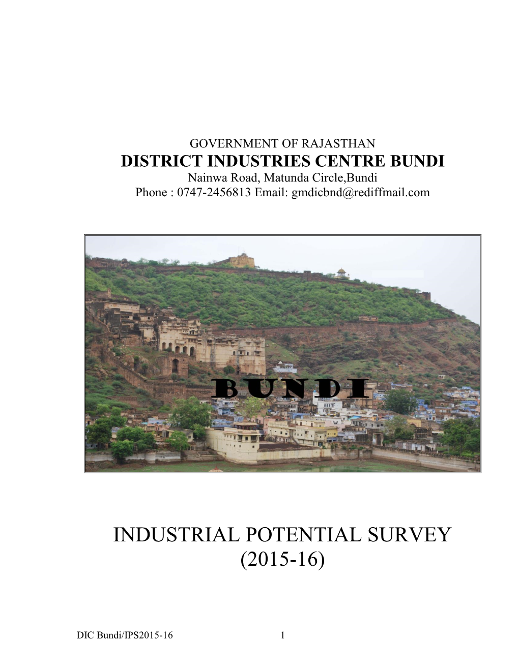 Industrial Potential Survey (2015-16)