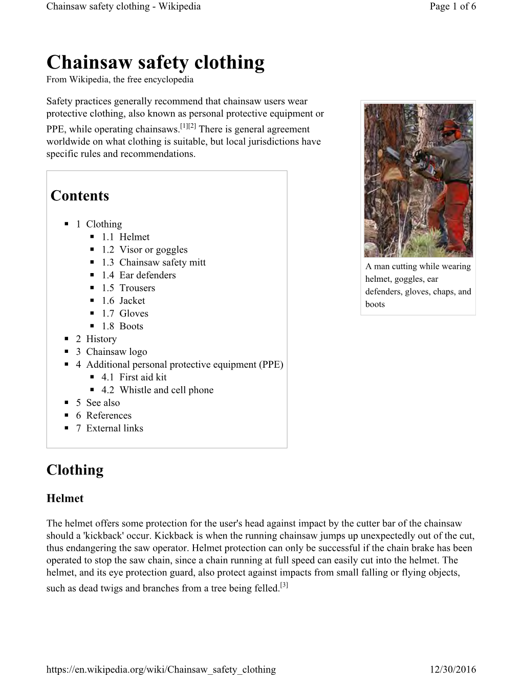 Chainsaw Safety Clothing - Wikipedia Page 1 of 6