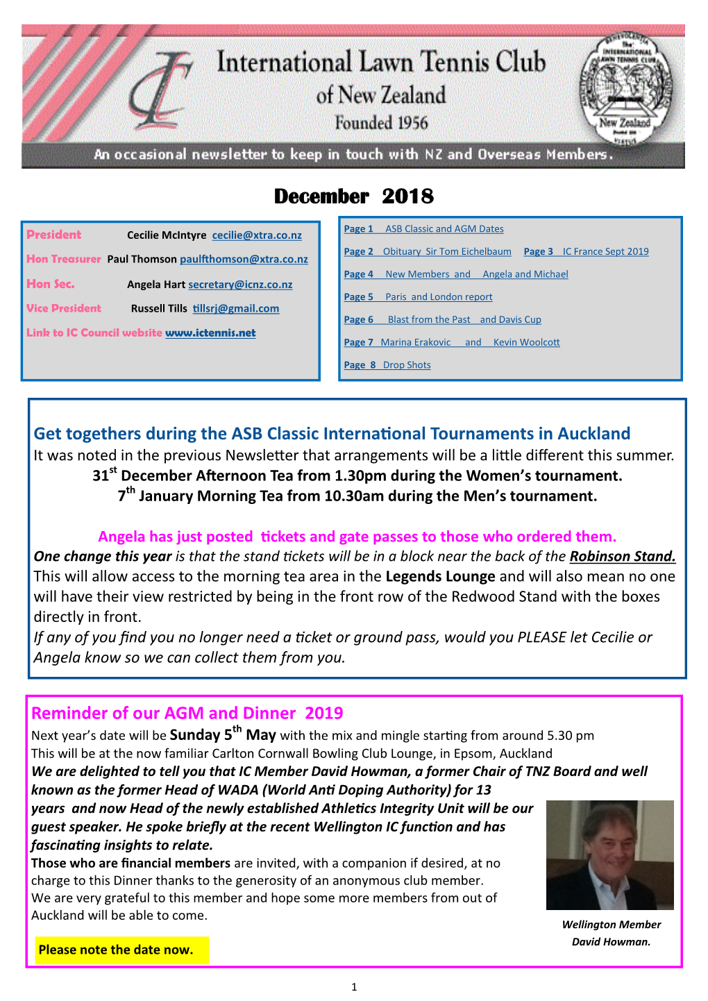 IC NZ December 2018 Newsletter