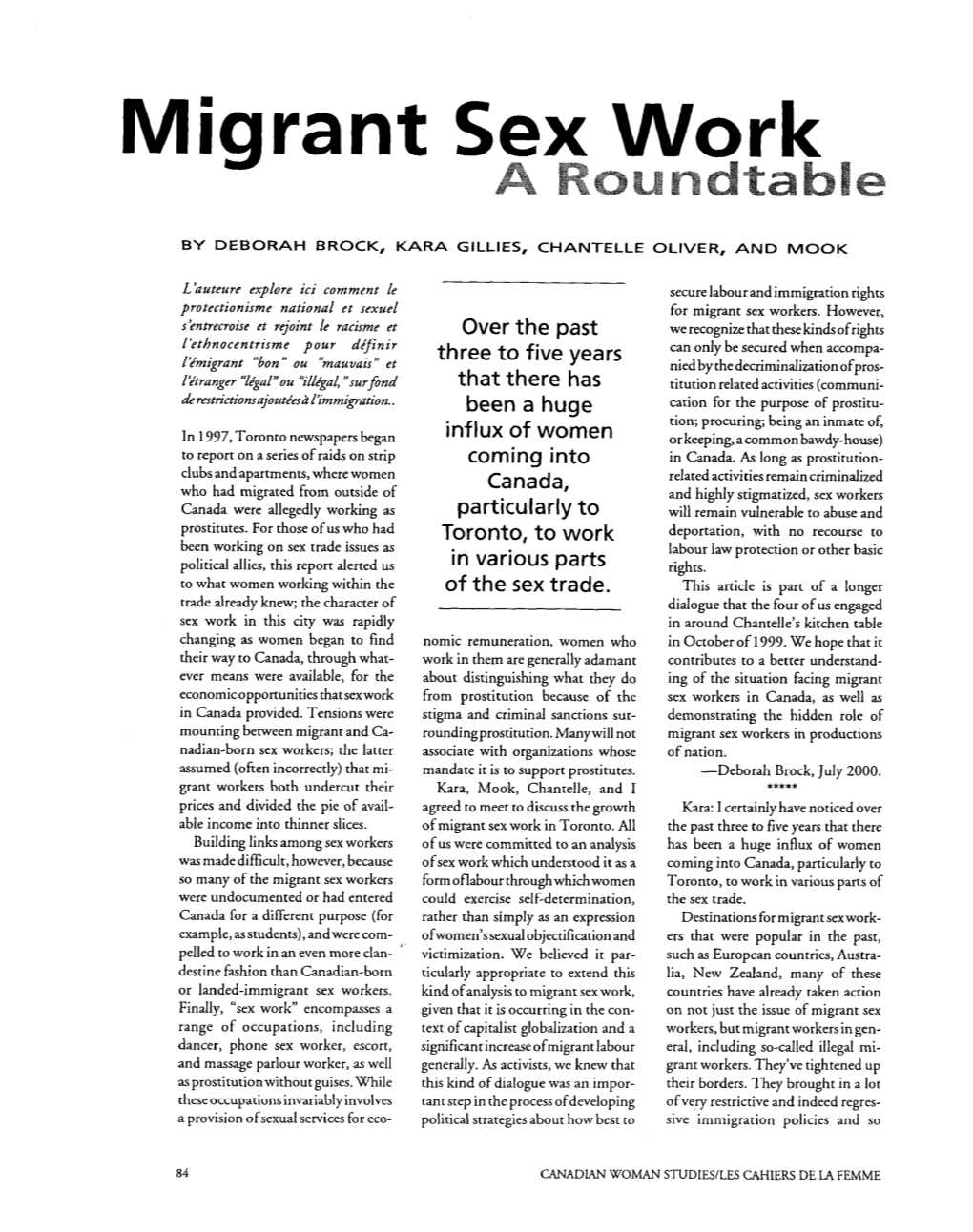 Migrant Sex Work Roundtab