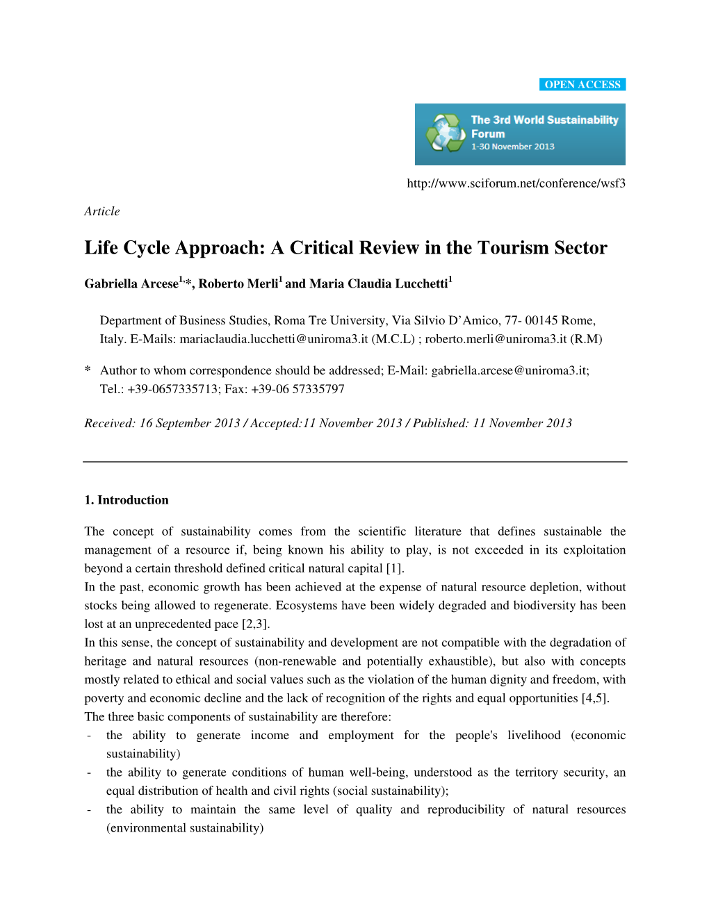Life Cycle Approach: a Critical Review in the Tourism Sector