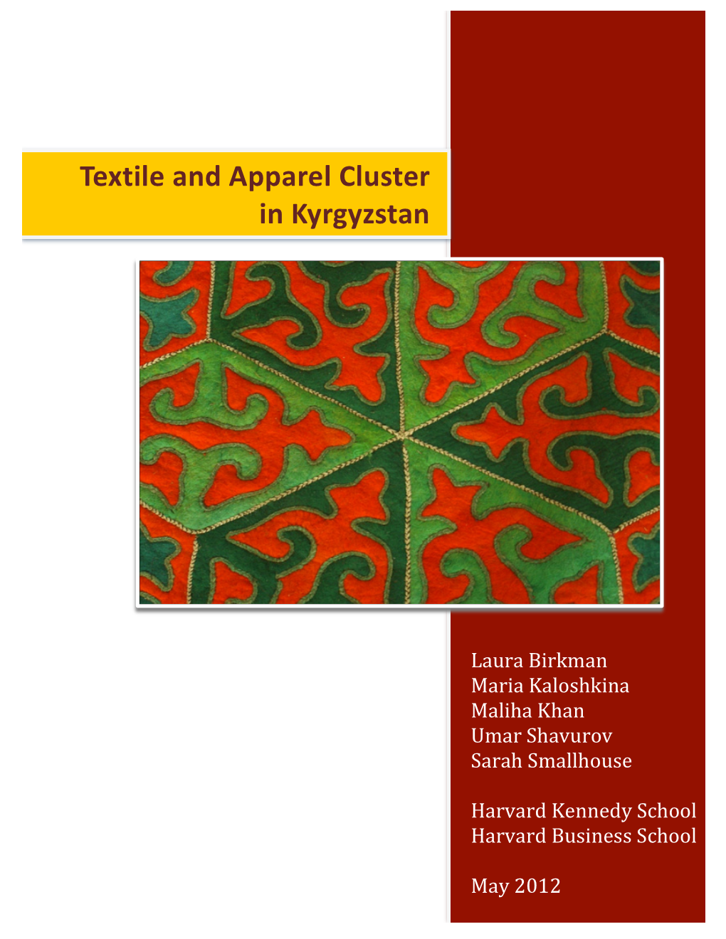 Textile and Apparel Cluster in Kyrgyzstan