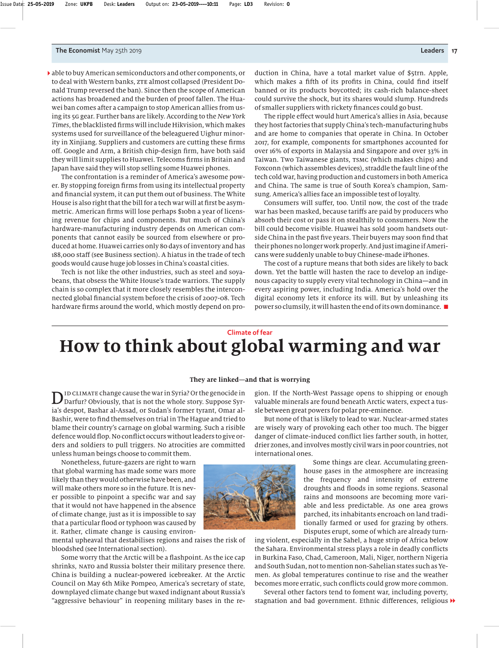 How to Think About Global Warming and War
