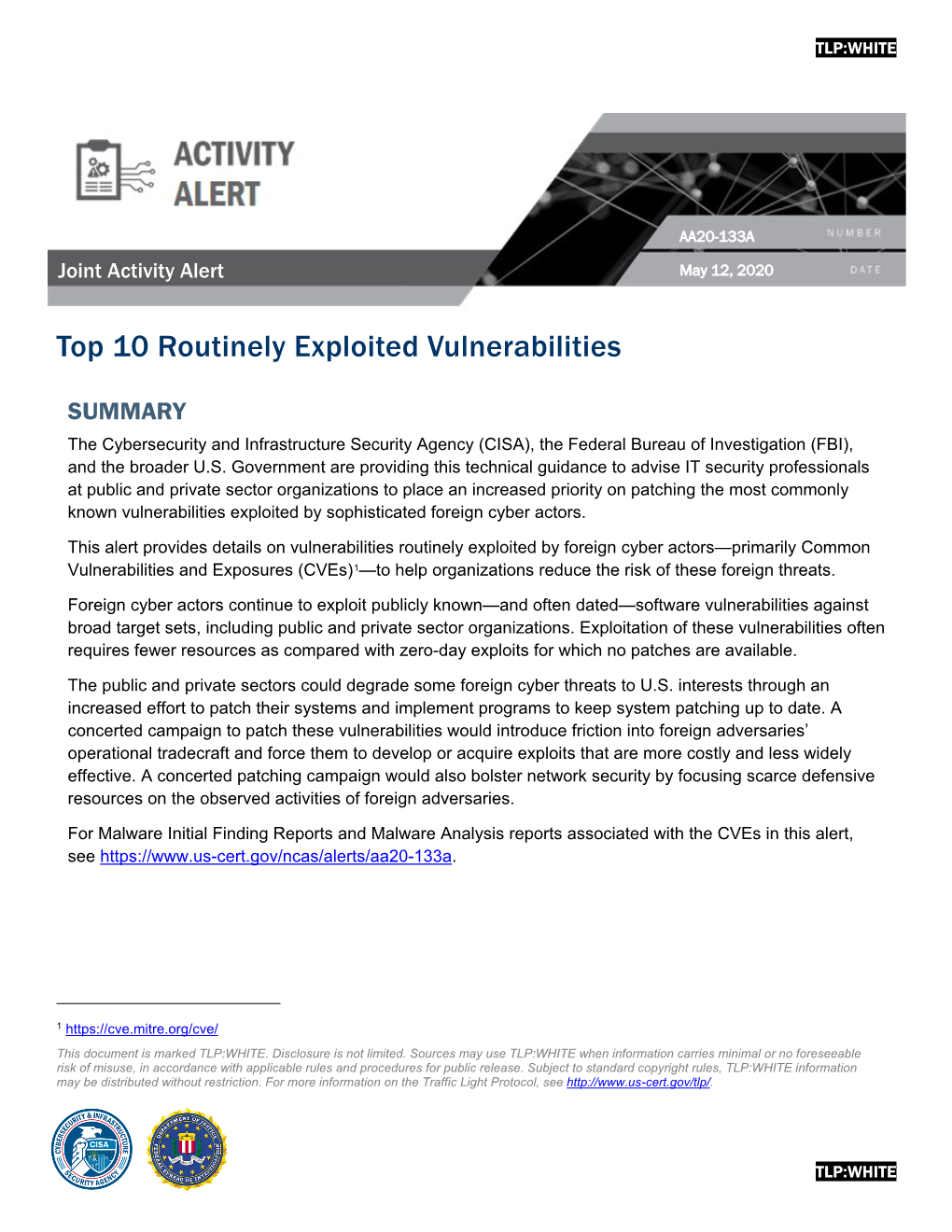 Top 10 Routinely Exploited Vulnerabilities